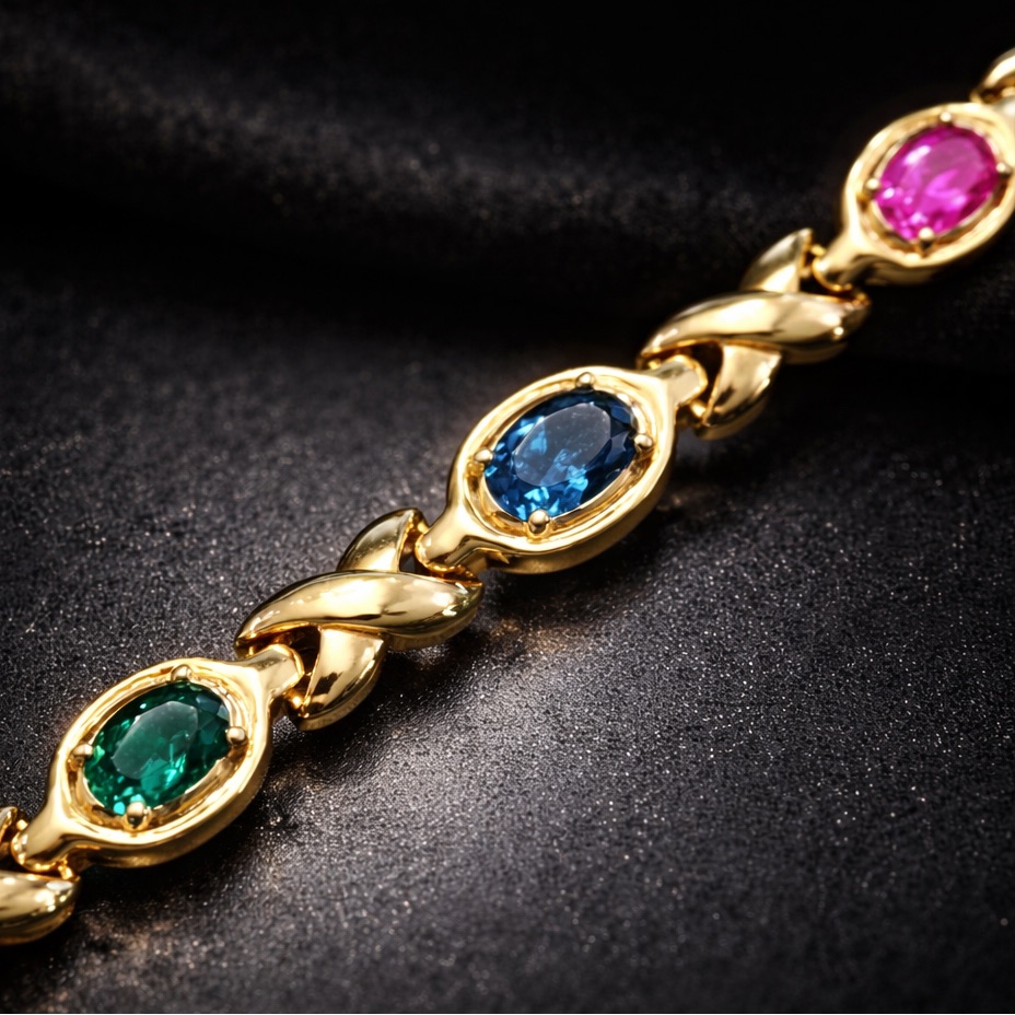 Suzanne Somers Vintage Blue Fuchsia Green Cz Statement Tennis Bracelet Gold Hsn 165$